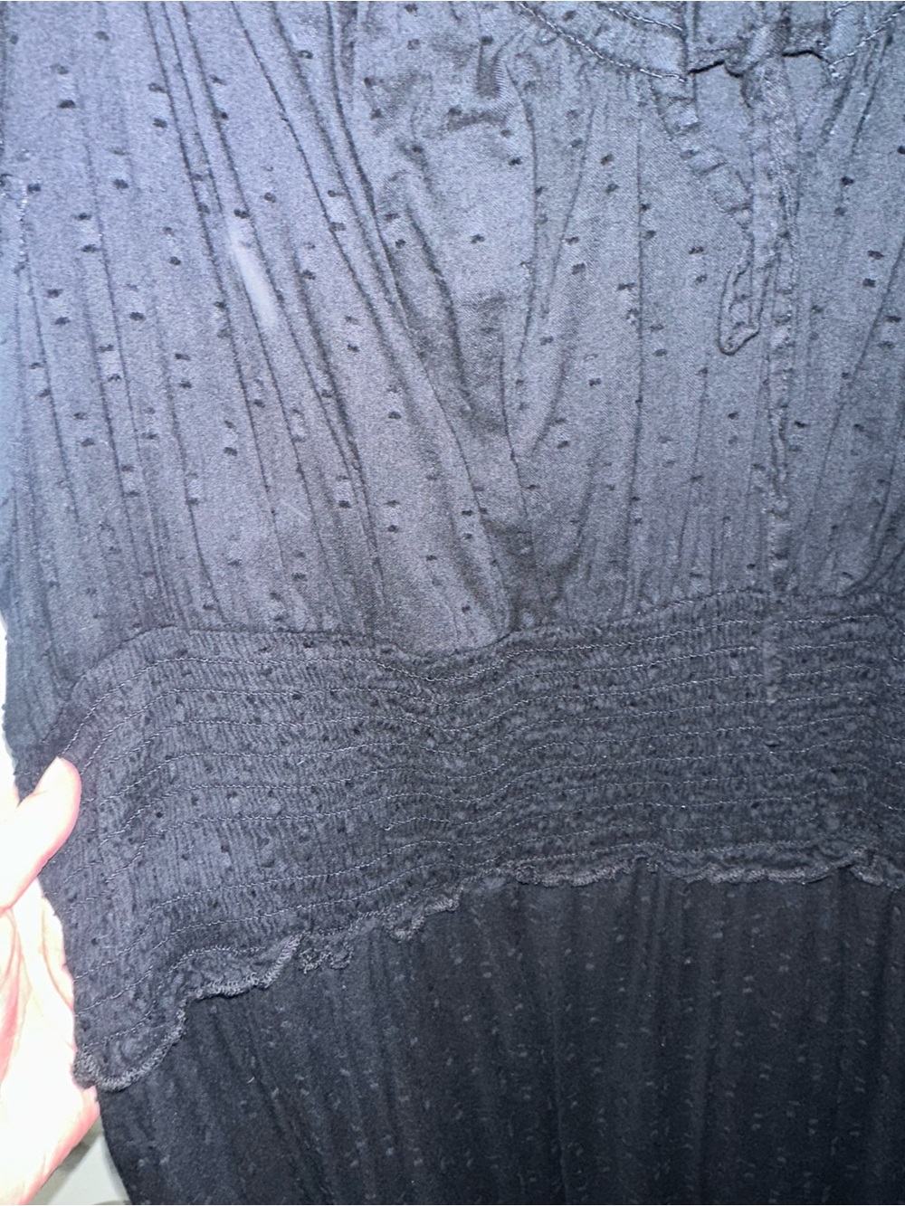 Old navy black eyelet Maxi Dress with Smocked Waist - Picture 2 of 5